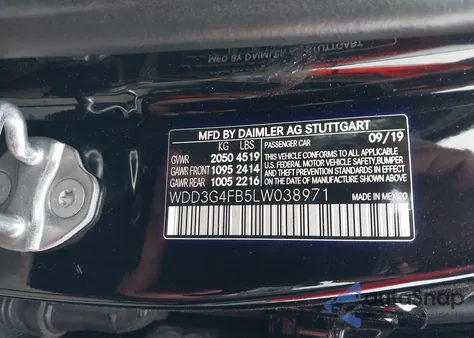 2020 Mercedes-Benz A 220 4Matic from USA, damaged, VIN WDD3G4FB5LW038971